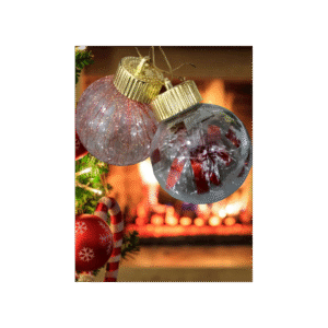 طقم 6 طابات كريسمس شفاف مع زينة