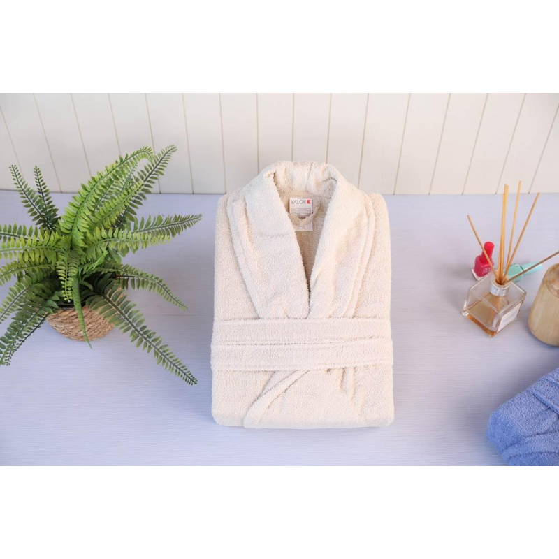 روب حمام قطن 100% VALOR SİLVER BEIGE ONE SIZE