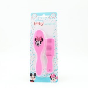 طقم فرشاية + مشط للاطفال من ديزني لون زهري