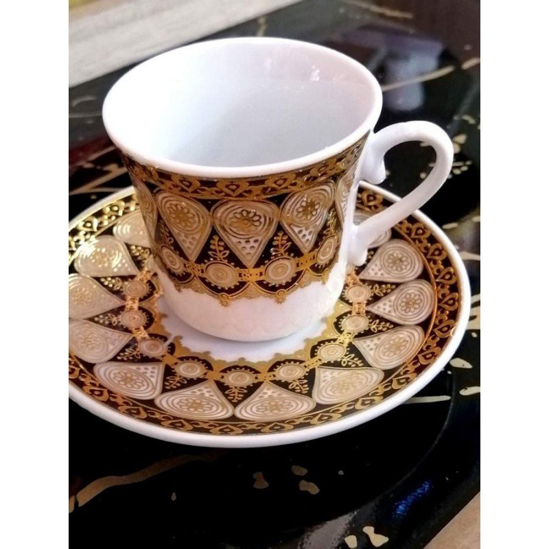 طقم فناجين مذهب 12+12