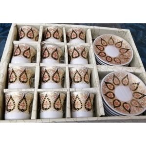 طقم فناجين مذهب 12+12