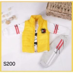 طقم فيست ولادي 3 قطع لون أصفر