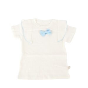 طقم قطعتين للأطفال لون أزرق وأبيض