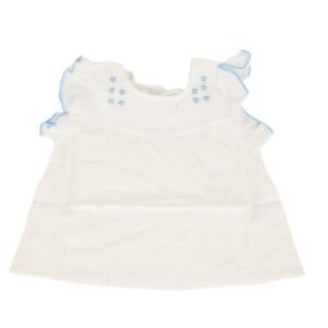 طقم قطعتين للأطفال لون أزرق وأبيض