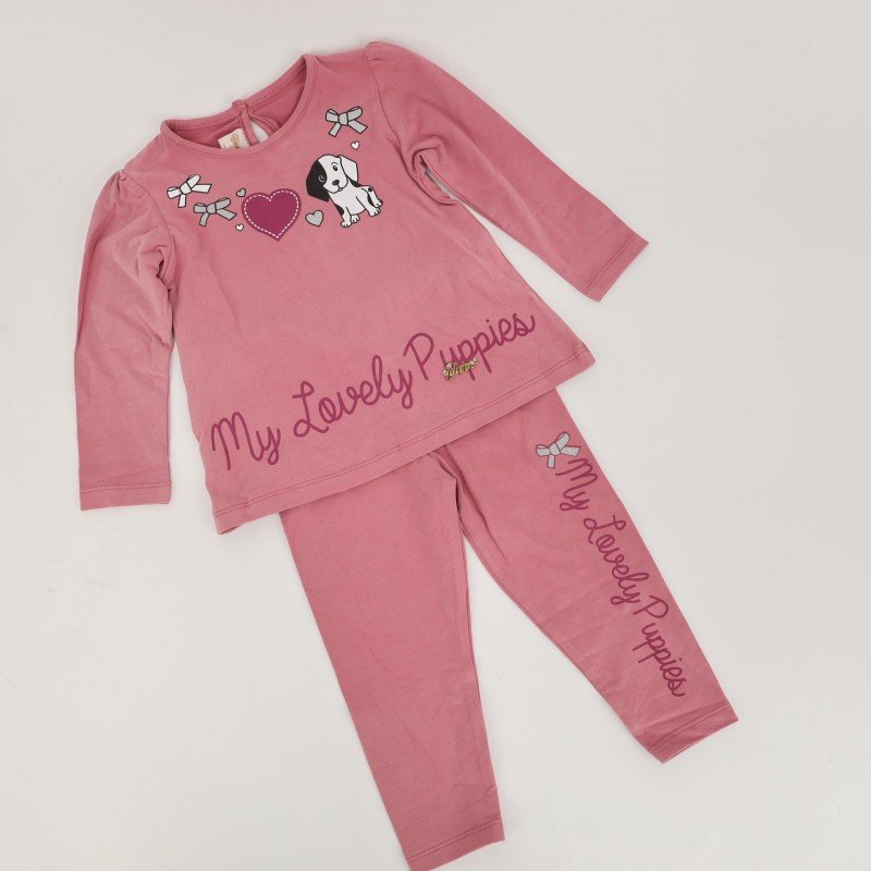 طقم قطعتين للأطفال لون زهري