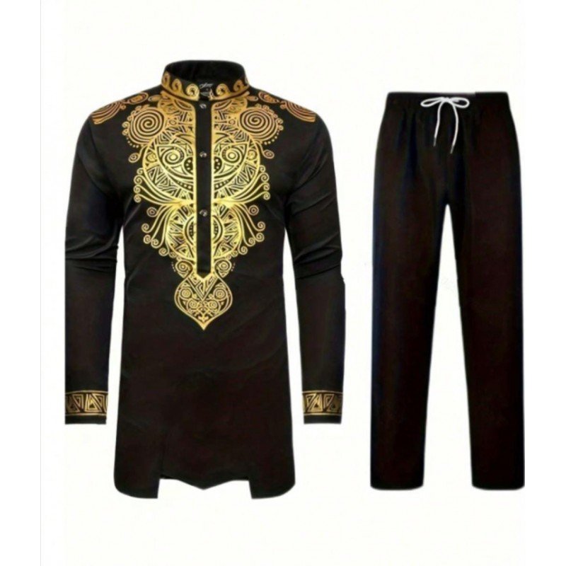 طقم قطعتين للرجال لون أسود