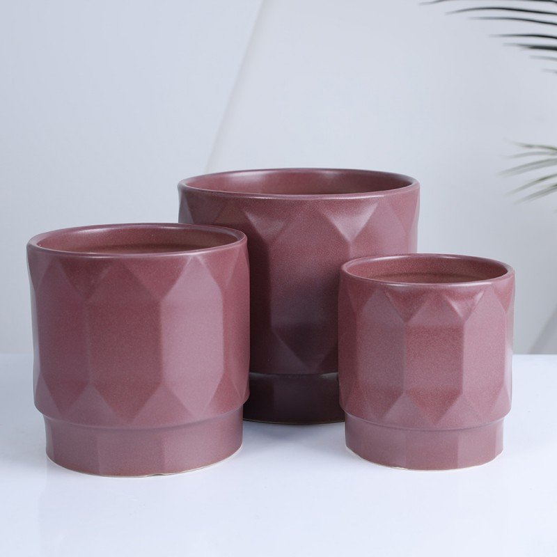 طقم قوار بورسلان 3 قطع لون بنفسجي