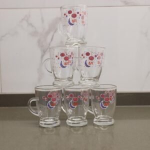 طقم كاسات شاي زجاج بتصميم رمضاناني 6 قطع سعة 125 مل