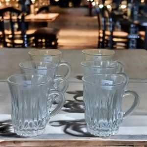 طقم كاسات شاي شفافة عدد 6 سعة 250 ملل