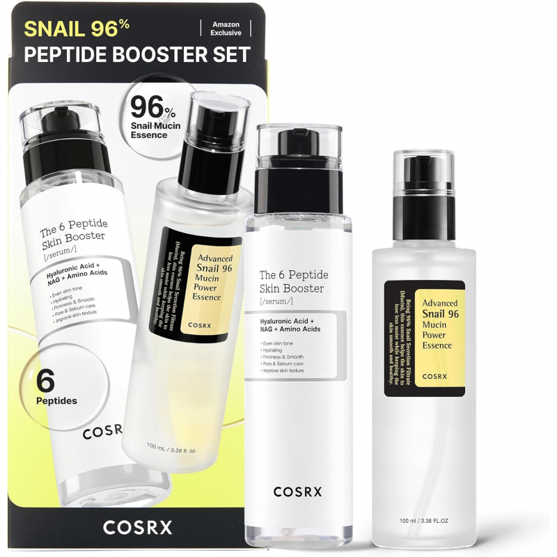 (طقم كوزركس هيالورنك أسيد + سروم) COSRX 96% Snail MucinPeptide Booster Set