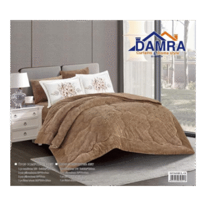 طقم لحاف شتوي (4 قطع) بالحجم المفرد ونص موديل اسطنبول ISTSANBUL-01 لون بيج