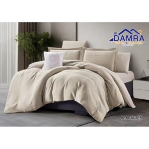 طقم لحاف صيفي (6 قطع) حجم مزوج من ضمرة K-HAIFA25 لون بيج فاتح