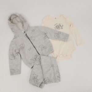 طقم للأطفال 3 قطع لون سكني فاتح