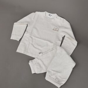 طقم للأطفال قطعتين لون أبيض