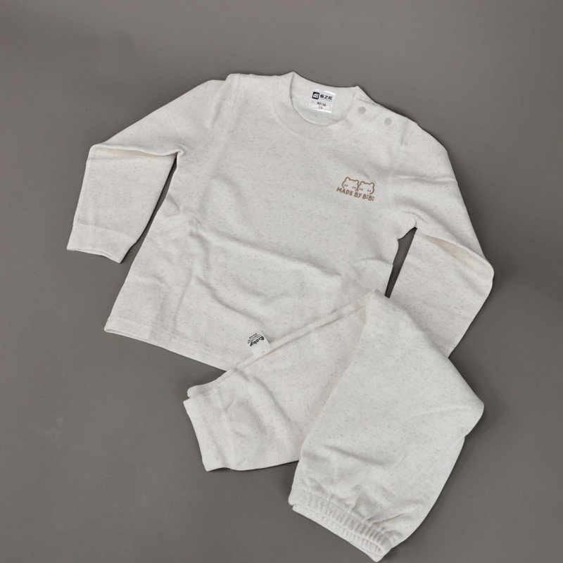 طقم للأطفال قطعتين لون أبيض