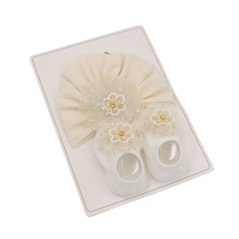 طقم للأطفال قطعتين لون أبيض