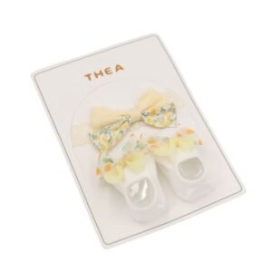 طقم للأطفال قطعتين لون أبيض و أصفر