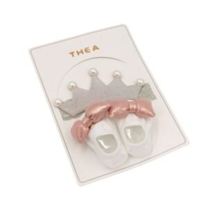 طقم للأطفال قطعتين لون أبيض ورمادي