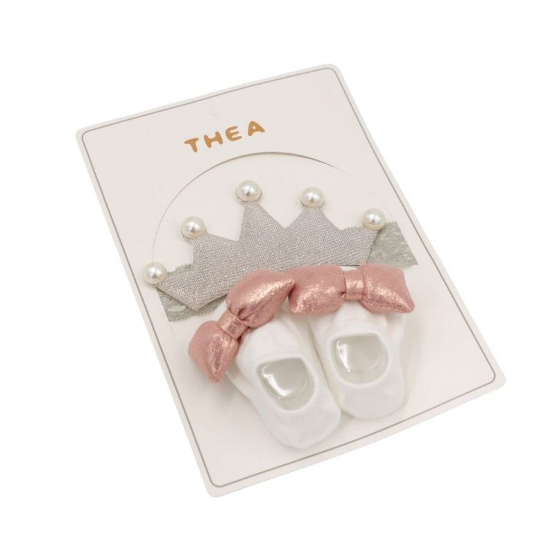 طقم للأطفال قطعتين لون أبيض ورمادي