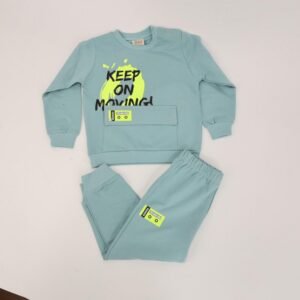 طقم للأطفال قطعتين لون أزرق