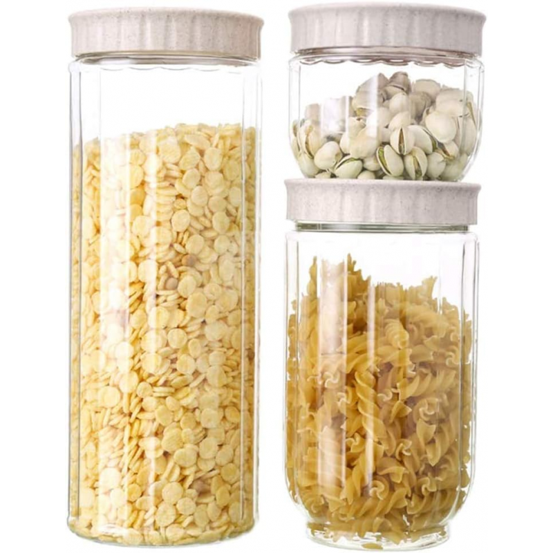 طقم مرتبانات زجاج 6 قطع بأحجام مختلفة