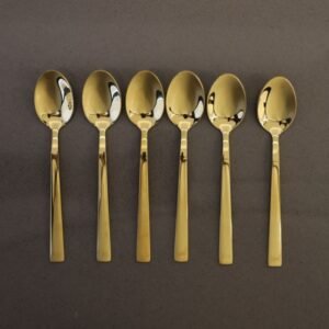 طقم معالق ستانلس ستيل 18/10 حجم صغير لون ذهبي 6 قطع