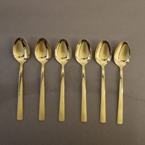 طقم معالق ستانلس ستيل 18/10 حجم كبير لون ذهبي 6 قطع