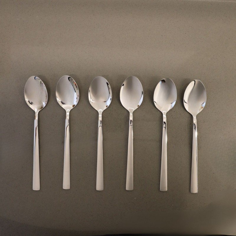 طقم معالق ستانلس ستيل 18/10 حجم كبير لون فضي 6قطع