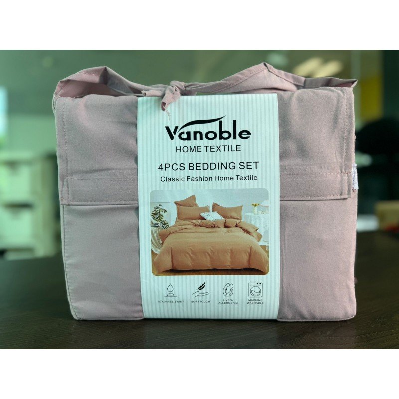 طقم مفارش صيني 4 قطع لون زهري