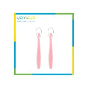 طقم ملاعق سيليكون لون زهري - يامايو