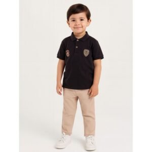 طقم ولادي أسود وبيج