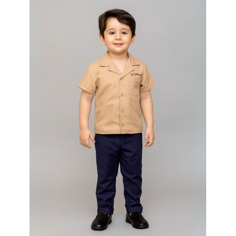 طقم ولادي بنطلون وقميص سادة