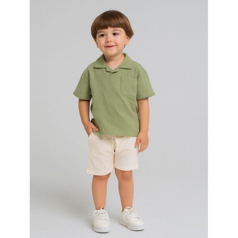 طقم ولادي قطعتين شورت وبلوزة