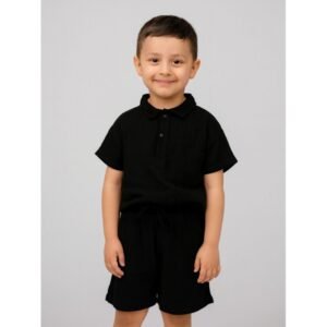 طقم ولادي قطعتين لون اسود