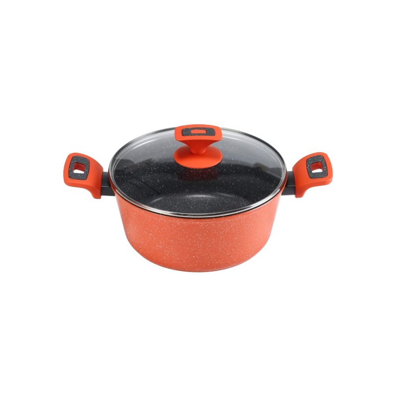 طنجرة بايركس Pyrex ألمنيوم حجم 26 سم لون احمر