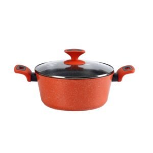 طنجرة بايركس Pyrex ألمنيوم حجم 28 سم لون احمر