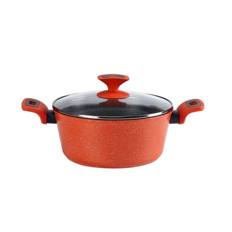 طنجرة بايركس Pyrex ألمنيوم حجم 28 سم لون احمر