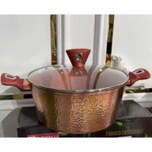 طنجرة جرانيت ثقيلة لون برونزي 28 سم