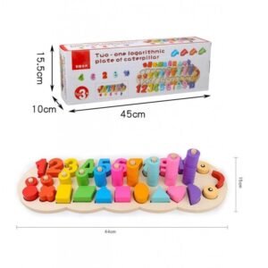 لعبة خشبية تعليمية للأطفال لوحة أرقام وأشكال متعددة الوظائف