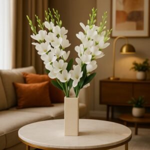 عرق ورد أبيض صناعي طول 50 سم