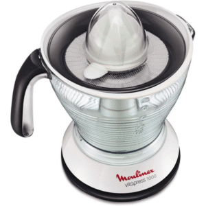 Moulinex Vita Press Juicer With Hand, 1 Liter, 25 Watt-عصارة كهربائية من مولينكس 25 واط لون ابيض ورمادي