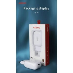 عظمة شاحن AKEKIO بقوة 18 واط PD شحن سريع ، USB -C - موديل AC26