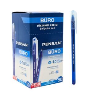 علبة أقلام حبر أزرق Pensan موديل BURO ( 50 قلم ) Bura 1مم