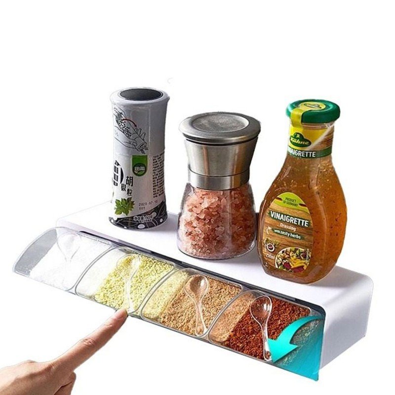 صندوق بهارات الحائط مكون من 4 خانات مع معالق - Kitchen Wall Dressing Box - Image 2