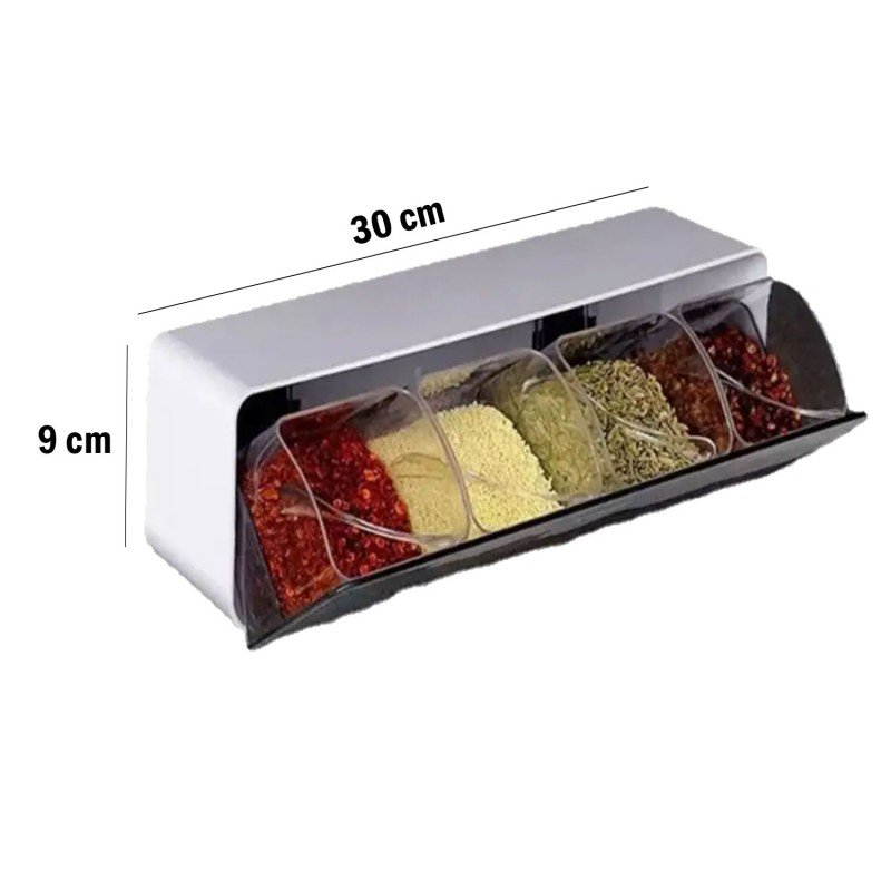 صندوق بهارات الحائط مكون من 4 خانات مع معالق - Kitchen Wall Dressing Box - Image 3