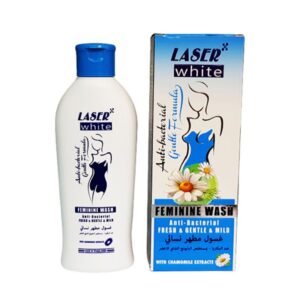 غسول مطهر نسائي ضد البكتيريا بمستخلص البابونج والشاي الأخضر حجم 200 مل - Feminine Wash Anti-Bacterial Fresh by Laser White