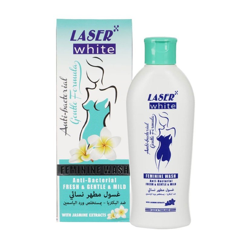غسول مطهر نسائي ضد البكتيريا بمستخلص ورد الياسمين حجم 200 مل - Feminine Wash Anti-Bacterial Fresh by Laser White
