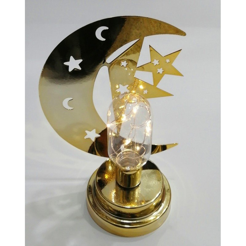 هلال مع نجمة معدن ذهبي مضيئ - Image 2