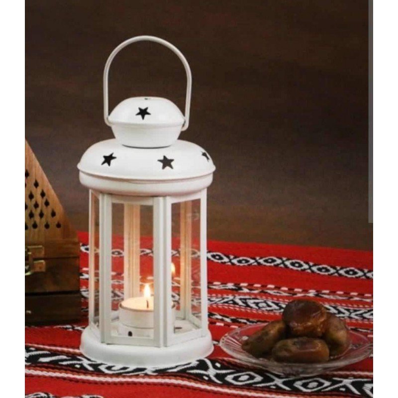 فانوس معدن كبير بيج