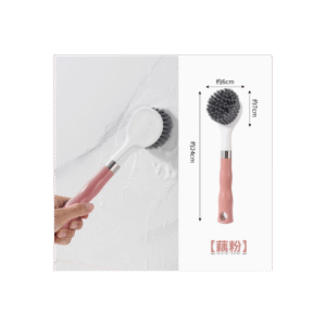 فرشاة تنظيف المجلى بلاستيك متعددة الاستخدامات لون نهدي وابيض